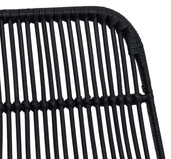 Bárszék 2 pcs Fekete 44 x 55 x 109 cm Rattan és acél