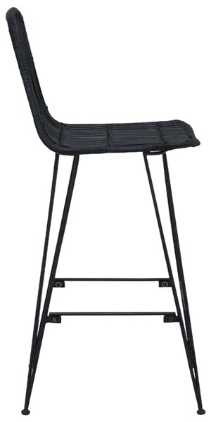 Bárszék 2 pcs Fekete 44 x 55 x 109 cm Rattan és acél
