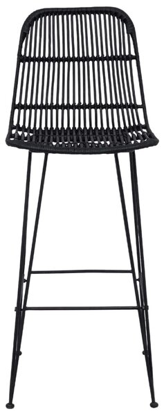 Bárszék 2 pcs Fekete 44 x 55 x 109 cm Rattan és acél