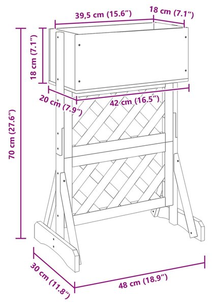 VidaXL Függőleges kertialátét Narancssárga 48 x 30 x 70,5 cm