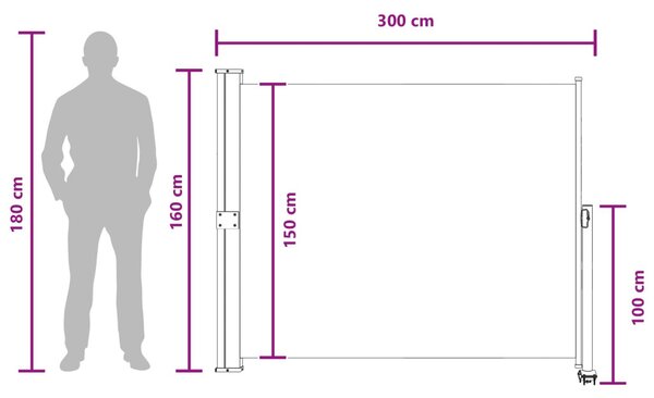 Oldali árnyékoló Antracitszürke 300 x 160 cm