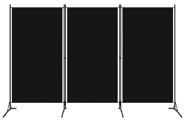 VidaXL fekete 3 paneles paraván 260 x 180 cm