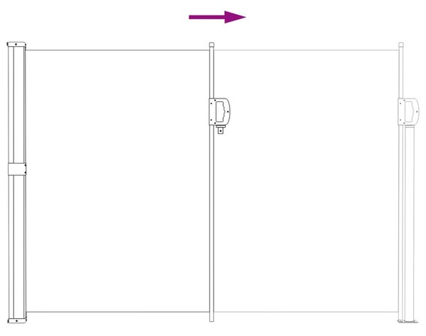 Húzható oldalsó napernyő Barna 300 x 170 cm Poliészter