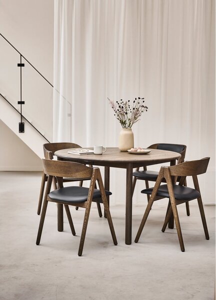 Barna tölgyfa kerek bővíthető étkezőasztal ø 120 cm Noor – Hammel Furniture