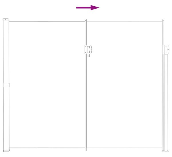 Húzható oldalsó napernyő Homokszín 600 x 180 cm Poliészter