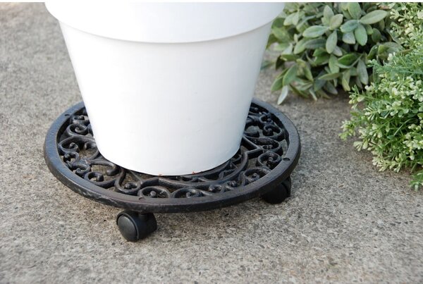Fém gurulós virágállvány ø 29 cm Ornament – Esschert Design