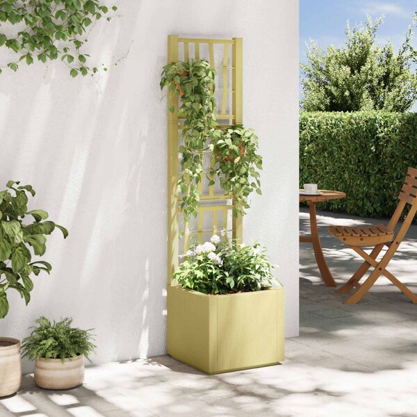 VidaXL Kertész cserép rácsos változattal Zöld 36 x 36 x 140 cm PP