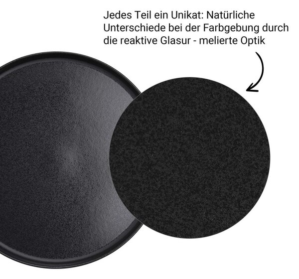 CASA NOVA lapos tányér Ø27cm, 4 db-os készlet, fekete