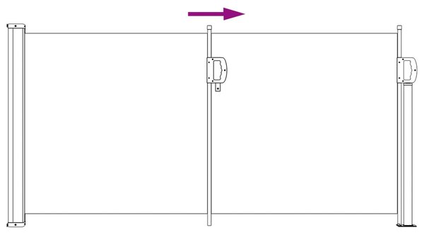 VidaXL Húzható oldalsó napernyő 300 x 100 cm Poliészter Négyszögletes