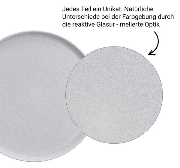 CASA NOVA kistányér Ø22,5cm, 4 db-os készlet, világosszürke
