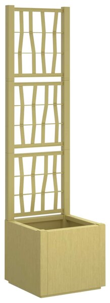 VidaXL Kertész cserép rácsos változattal Zöld 36 x 36 x 140 cm PP