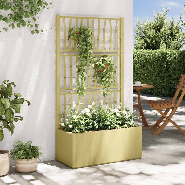 VidaXL Kertész cserép rácsos változattal Zöld 80 x 36 x 140 cm PP