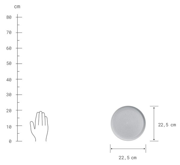 CASA NOVA kistányér Ø22,5cm, 4 db-os készlet, világosszürke