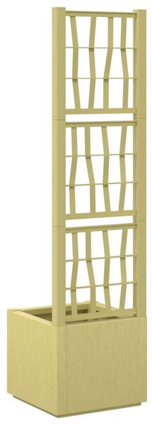 VidaXL Kertész cserép rácsos változattal Zöld 36 x 36 x 140 cm PP