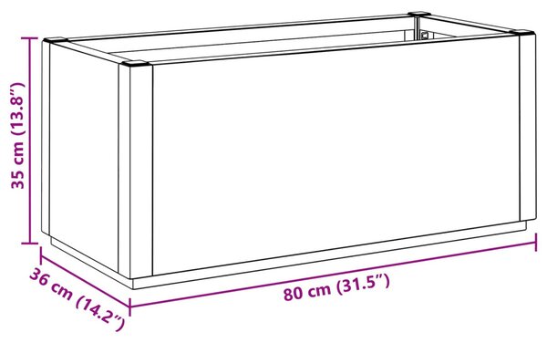 VidaXL Kerti virágtartó doboz Barna 80 x 36 x 35 cm PP