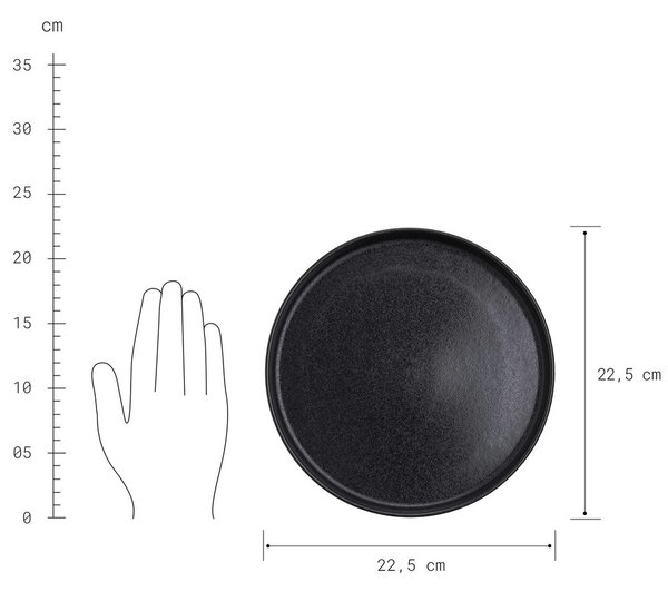 CASA NOVA kistányér Ø22,5cm, 4 db-os készlet, fekete