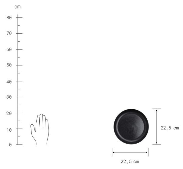 CASA NOVA mélytányér Ø22,5cm, 4 db-os készlet, fekete