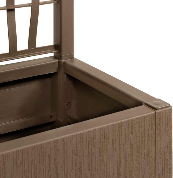 VidaXL Kertész cserép rácsos változattal Barna 80 x 36 x 140 cm PP