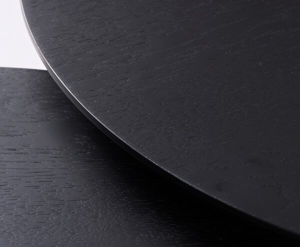 Fekete kerek dohányzóasztal szett 2 db-os ø 88 cm Adda – Unique Furniture