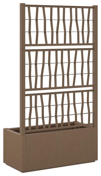 VidaXL Kertész cserép rácsos változattal Barna 80 x 36 x 140 cm PP