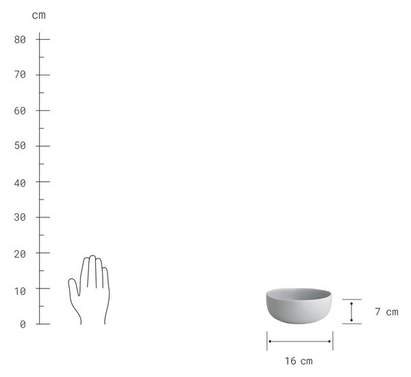 CASA NOVA tálka 600ml, 4 db-os készlet, világosszürke