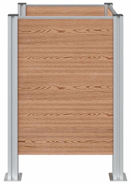 VidaXL Hulladék Gyűjtő Kerítés Barna 85 x 85 x 115 cm Alumínium és WPC