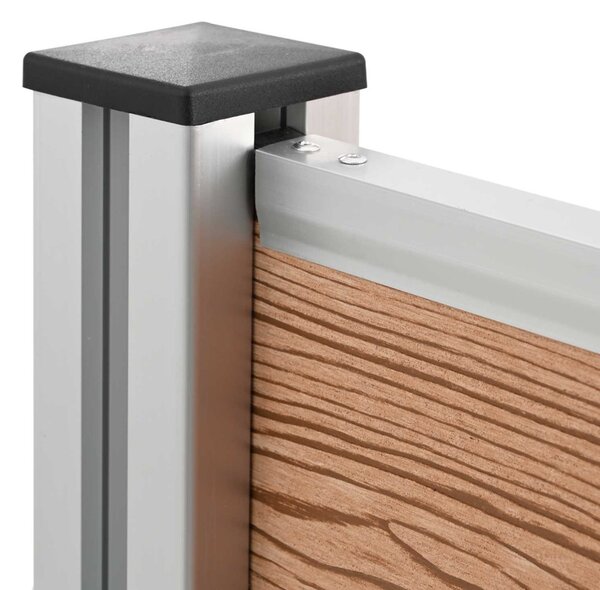 VidaXL Hulladék Gyűjtő Kerítés Barna 85 x 85 x 115 cm Alumínium és WPC