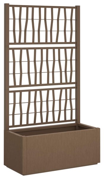 VidaXL Kertész cserép rácsos változattal Barna 80 x 36 x 140 cm PP