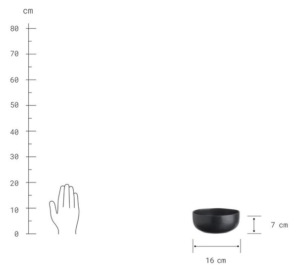 CASA NOVA tálka 600ml, 4 db-os készlet, fekete