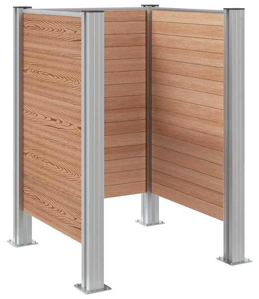 VidaXL Hulladék Gyűjtő Kerítés Barna 85 x 85 x 115 cm Alumínium és WPC