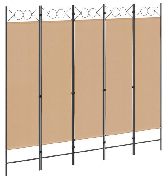 VidaXL 5-paneles szoba elválasztó Bézs 200 x 180 cm Szövet