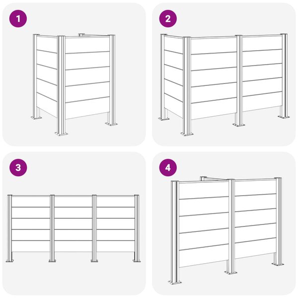 VidaXL Hulladék Gyűjtő Kerítés Barna 85 x 85 x 115 cm Alumínium és WPC
