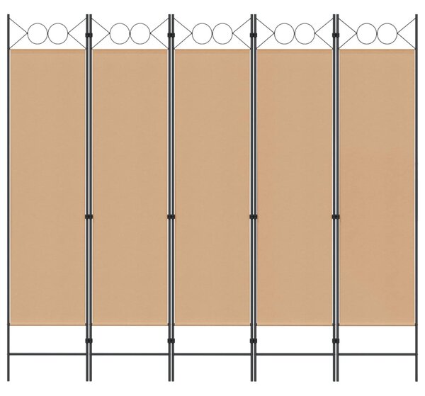 VidaXL 5-paneles szoba elválasztó Bézs 200 x 180 cm Szövet
