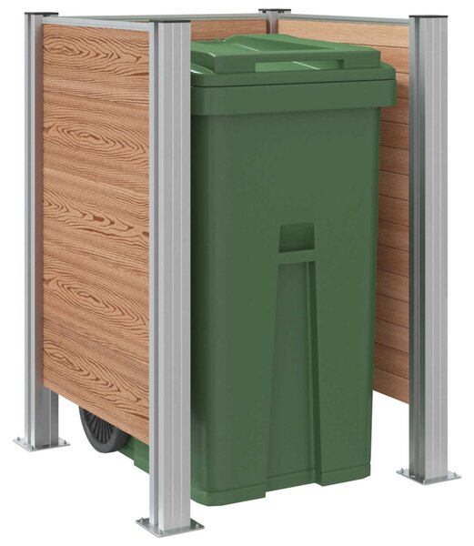 VidaXL Hulladék Gyűjtő Kerítés Barna 85 x 85 x 115 cm Alumínium és WPC