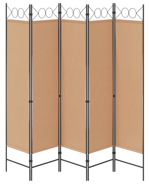 VidaXL 5-paneles szoba elválasztó Bézs 200 x 180 cm Szövet