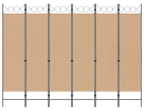 VidaXL 6-paneles szobaelválasztó Bézs 240 x 180 cm Szövet