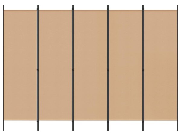 VidaXL 5-paneles szoba elválasztó Bézs 250 x 180 cm Szövet