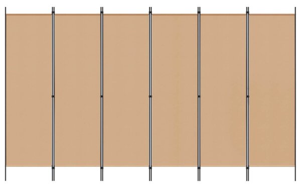 VidaXL 6-paneles szobaelválasztó Bézs 300 x 180 cm Szövet