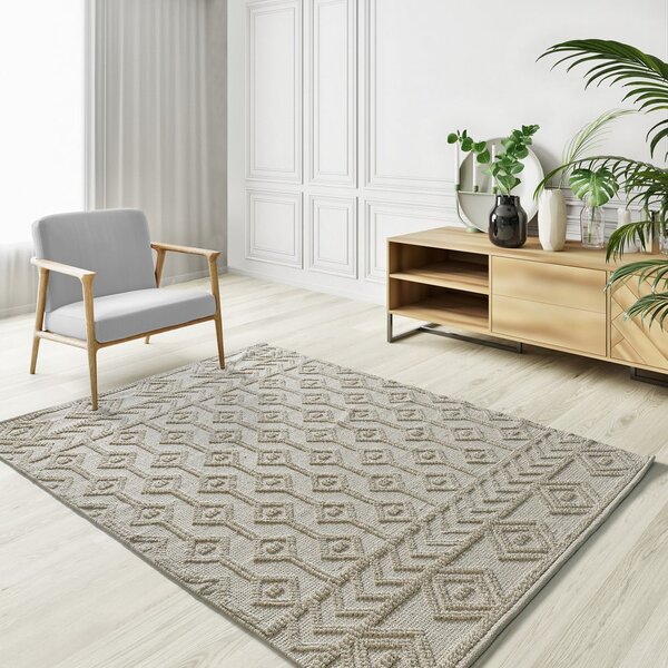 Krémszínű mosható kézi szövésű újrahasznosított pamut szőnyeg 80x120 cm Pamuk – Universal