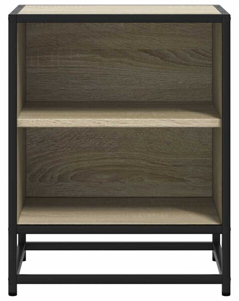 Éjjeliszekrények 2 db Sonoma tölgy 40x31x50 cm Gépi fa és fém