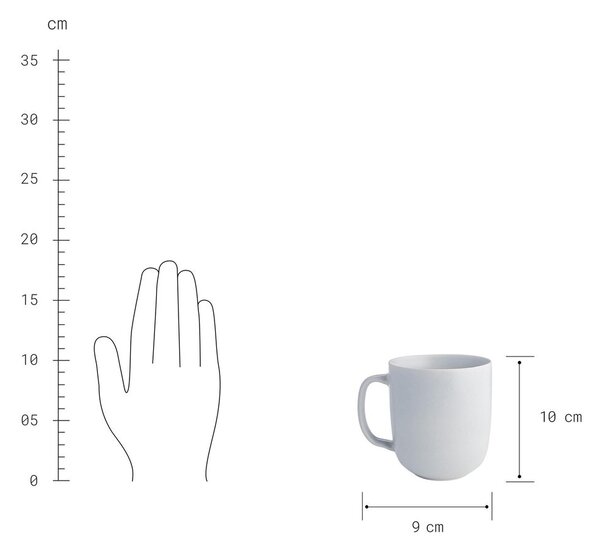 CASA NOVA bögre 400ml, 4 db-os készlet, világosszürke