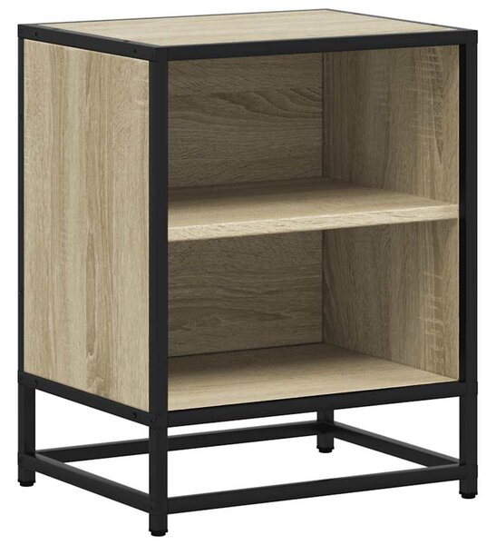 Éjjeliszekrények 2 db Sonoma tölgy 40x31x50 cm Gépi fa és fém