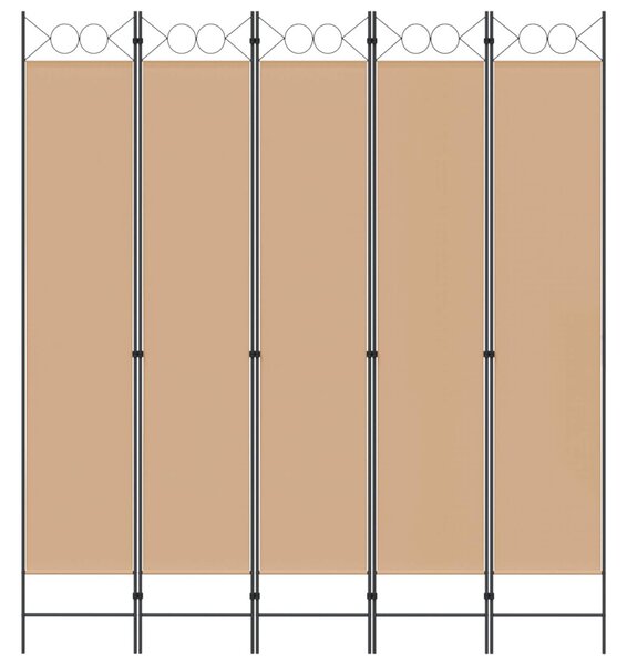 VidaXL 5-paneles szoba elválasztó Bézs 200 x 220 cm Szövet
