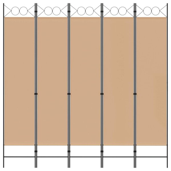 VidaXL 5-paneles szoba elválasztó Bézs 200 x 200 cm Szövet