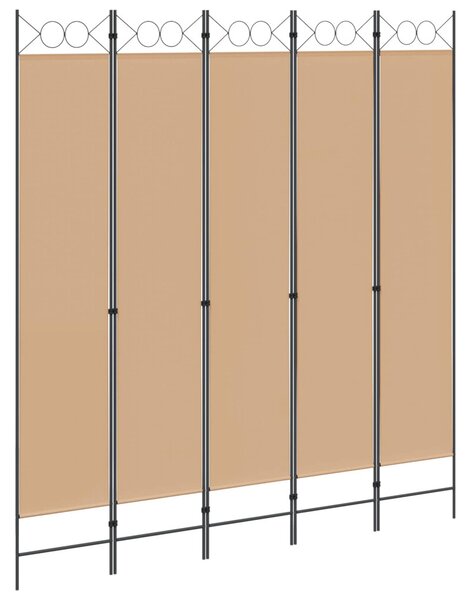 VidaXL 5-paneles szoba elválasztó Bézs 200 x 220 cm Szövet