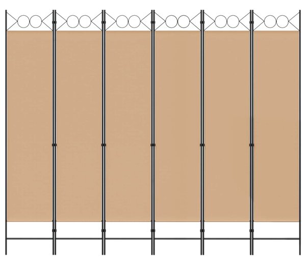VidaXL 6-paneles szobaelválasztó Bézs 240 x 200 cm Szövet