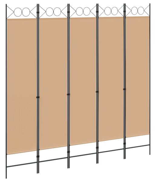 VidaXL 5-paneles szoba elválasztó Bézs 200 x 200 cm Szövet