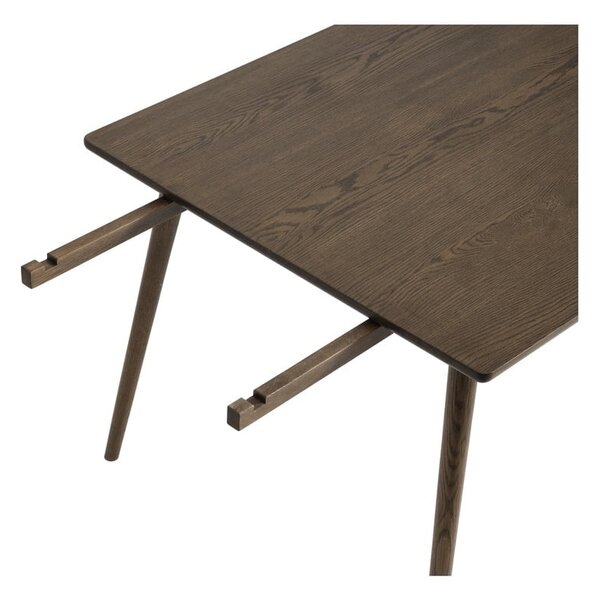 Barna bővíthető étkezőasztal tölgyfa dekoros asztallappal 150x90 cm Barrali – Unique Furniture