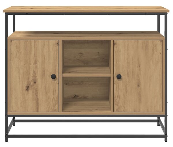 Oldalszekrény Artisan Tölgy 100x35x80 cm Mérnöki Fa és Acél
