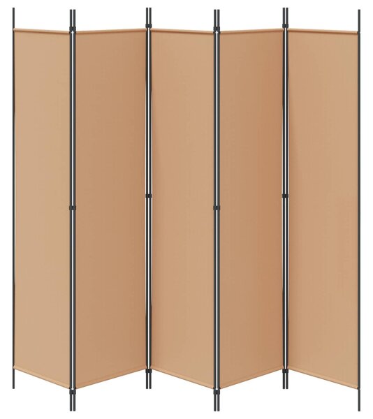 VidaXL 5-paneles szoba elválasztó Bézs 250 x 200 cm Szövet